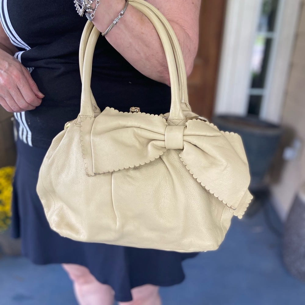 Red (V) Valentino Large Bow Leather Handbag